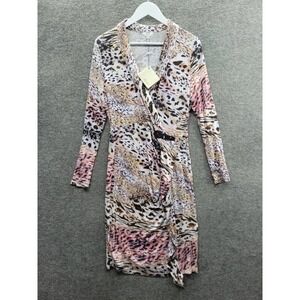 Atelier Dress Women's Large Animal Print Mock Wrap NWT (MSRP $138)